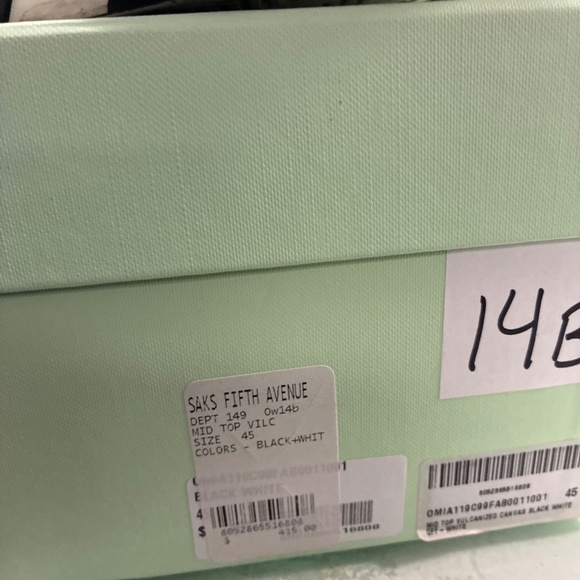 Men’s Off-White Sneaker Vulcanized Mid Pre Owned SZ 45 Used W/Box - Picture 2 of 16